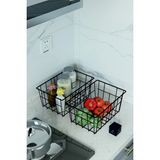Mikasso 2'li Büyük Boy Lüks Sepet Mutfak Düzenleyici Banyo Organizer Tel Sepet Metal Organizer Meyve Sepeti - Çok Renkli