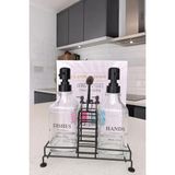 Mikasso 2'li Cam Metal Standlı Lif Bölmeli Paslanmaz Çelik Sıvı Sabunluk Deterjanlık Seti 500ML Cam Siyah - Çok Renkli