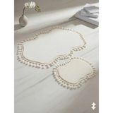 Mikasso 2li Çift Kafa Post Pelüş Ponpon Saçaklı Banyo Paspası 70X120+50X80 Mikrofiber Turuncu - Çok Renkli