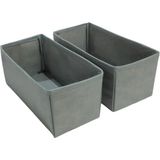 Mikasso 2'li Gri Çekmece Içi Düzenleyici Organizer Set - Çok Amaçlı Dolap Içi Kutu Seti ( 28*13*13 ) Kumaş G