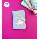 Mikasso 2'li Motto Tasarımlı Mıknatıs Kapaklı Çizgili Defter 14,5x9,5 cm Sert Düz Orta Boy Çok Renkli Okul D