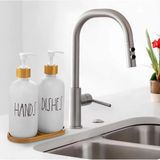 Mikasso 2'li Renkli Banyo Sıvı Sabunluk-Mutfak Sabunluk 500-ML Cam Beyaz - Çok Renkli