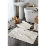 Mikasso 2'li Set %100 Pamuklu Lüks Jakarlı Banyo Ayak Havlusu Paspası 50X70 cm %100 Pamuk Bej - Çok Renkli