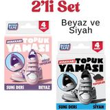 Mikasso 2’li Set - Ayakkabı Topuk Yaması Kendinden Yapışkanlı Ayakkabı Tamir Bandı - Siyah ve Beyaz Karışık
