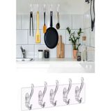Mikasso 2'li Set Kendinden Yapışkanlı 5 Kancalı Askı (35CM x 7cm) Turuncu - Çok Renkli