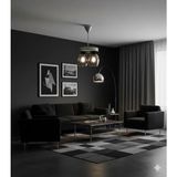 Mikasso 2li Yuvarlak Gri Kasa Oval Füme Camlı Modern Avize Krom 2 E27 Gri Salon / Oturma Odası - Çok Renkli