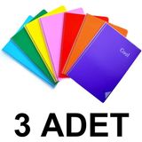 Mikasso 3 Adet A4 120 Yp.kareli Pp Kp.spiralli Cool Defter Sert Spiralli Çizgili 120 Yaprak Belirtilmemiş Ço - Çok Renkli