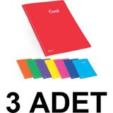 Mikasso 3 Adet A4 80 Yp.çizgili Pp Kp.dikişli Cool Defter Sert Düz Çizgili Belirtilmemiş Çok Renkli Okul Def