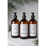 Mikasso 3 Adet Amber Cam Şişe Şampuan Saç Kremi Duş Jeli Losyon Çeşitleri 500ML Cam Kahverengi - Çok Renkli