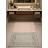 Mikasso 3 Adet Ayak Izli Pamuklu 50 x 70 Otantik Havlu Banyo ve Lavabo Paspası %100 Pamuk Pembe - Çok Renkli