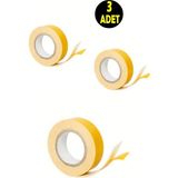 Mikasso 3 Adet Çift Taraflı Yapıştırma Köpük Bantı (16MM x 1,5 Mt)-Tablo Şerit LED Montaj Yapıştırıcı Bandı