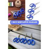 Mikasso 3 Adet Çok Amaçlı 10CM 11CM ve 13CM Boyutunda Ofis Kırtasiye Mini Kağıt El Işi Makas Seti XS134