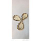 Mikasso 3 Adet Düz Badem Şampanya Kristal Avize Taşı (Boyu 5 Cm, Eni 3cm) Kristal Taş 1 E14 Turuncu Salon / - Çok Renkli