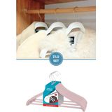 Mikasso 3 Adet Elbise Askısı, Kıyafet Gömlek Pantolon Ceket Plastik Askı 3’lü Set (Kalınlık: 2,5cm) Pembe Pl