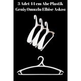 Mikasso 3 Adet Lüks Beyaz Plastik Ceket Askısı Kıyafet Askısı Takım Elbise Askısı Etek Askısı Plastik Beyaz