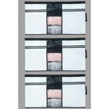 Mikasso 3 Adet - Pencereli Yastık-Yorgan Hurcu 75 x 40 x 40 cm - Polipropilen - 3 - 75 x 40 - Beyaz