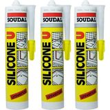 Mikasso 3 Adet Soudal Şeffaf Silikon 280 gr