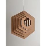 Mikasso 3 Boyutlu Altıgen Ahşap Avize. Minimalist Tasarım Ahşap 1 Belirtilmemiş Krem Salon / Oturma Odası - Çok Renkli