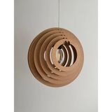 Mikasso 3 Boyutlu Daire Ahşap Avize. Minimalist Tasarım Ahşap 1 Belirtilmemiş Krem Salon / Oturma Odası - Çok Renkli