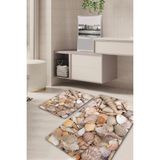 Mikasso 3 Boyutlu Kaymaz Taban Yıkanabilir 2'li Set Banyo Halısı Paspas Klozet Takımı KT-KZHP-660 Polyester - Çok Renkli