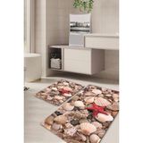 Mikasso 3 Boyutlu Kaymaz Taban Yıkanabilir 2'li Set Banyo Halısı Paspas Klozet Takımı KT-KZHP-770 Polyester - Çok Renkli