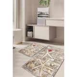 Mikasso 3 Boyutlu Kaymaz Taban Yıkanabilir 2'li Set Banyo Halısı Paspas Klozet Takımı KT-KZHP-772 Polyester - Çok Renkli