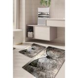 Mikasso 3 Boyutlu Kaymaz Taban Yıkanabilir 2'li Set Banyo Halısı Paspas Klozet Takımı KT-KZHP-774 Polyester - Çok Renkli