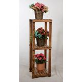 Mikasso 3 Katlı Dekoratif Ahşap Banyo Rafı Ayakkabılık Saksılık Mutfak Düzenleyici Raf 30X30X90 Ahşap Kahver - Çok Renkli