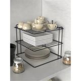 Mikasso 3 Katlı Tabaklık Dolap Içi Düzenleyici Organizer Tezgah Banyo Tabak Bardak Düzenleme Metal 25 x 25 S