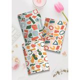 Mikasso 3 Lü Defter Seti Karton Kapak Çizgisiz Not Defteri 64 Sayfa Notebook 14X21 cm Karton Düz Çizgisiz Or - Çok Renkli