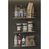 Mikasso 3 Lü Set Yapışkanlı Krom Gümüş Askılı Baharatlık Mutfak Rafı Tezgah Düzenleyici Organizer Metal Meta - Çok Renkli