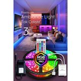 Mikasso 3 mt Şerit LED Animasyonlu Tak Çalıştır Kumandalı Rgb Işık Duvar Aydınlatma Ambiyans Abajur Plastik - Çok Renkli