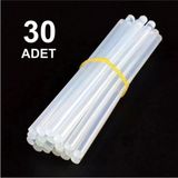 Mikasso 30 Adet, Ince Silikon, Sıcak Silikon, 7 Mm, Şeffaf Mum Silikon, Sıcak Yapıştırıcı (30'Lu Paket)