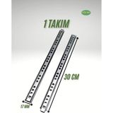 Mikasso 30 cm Bilyeli Klavye Çekmece Rayı (1.7 cm Genişlik) Metalik