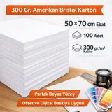 Mikasso 300 Gr. Amerikan Bristol Kağıt Karton 50X70 100 Adet (10,5 Kg) - Çok Renkli