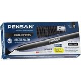 Mikasso 3003 Ofis Tipi Keçeli Kalem Siyah 10'lu Paket Beyaz - Çok Renkli