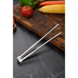 Mikasso 304 Çelik 24 Cm. Şef Mutfak Biftek Et Barbekü Salata ve Ekmek Maşası CIN775 Çelik Gri