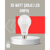 Mikasso 30W Şarjlı LED Ampul E27 Duy %80 Enerji Tasarruflu Soğuk Beyaz TRK-RSKRG34 Ahşap 1 B15 Altın Antre / - Çok Renkli