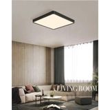 Mikasso 30X30 cm 24W Kare Büyük Boy Antrasit Renk Kasa Avize Salon Koridor Banyo Balkon Lambası Beyaz Işık M - Çok Renkli