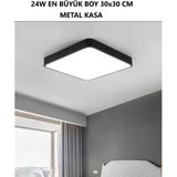 Mikasso 30X30 cm Büyük Boy 24W Siyah Kasa LED Panel Avize Armatür Ev Ofis Işyeri Kafe Restourant Otel Lamba - Çok Renkli