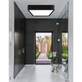 Mikasso 30X30 cm Siyah Kasa Büyük Boy Kare Tavana Sıfır LED Armatür Plofenyer Avize Beyaz Işık Metal 1 E27 S - Çok Renkli