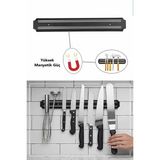 Mikasso 33 cm Mıknatıslı Duvar Bıçak Askısı Standı Güçlü Mıknatıs Bıçaklık Alet Edavat Organizer Çelik