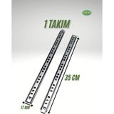 Mikasso 35 cm Bilyeli Klavye Çekmece Rayı (1.7 cm Genişlik) Metalik