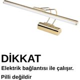 Mikasso 35 cm Gold Kasa Sarı Işık Pilli Değildir Elektrikli Banyo Ayna Tablo Aydınlatma Flüt Kuğu LED Aplik - Çok Renkli