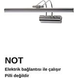 Mikasso 35 cm Krom Kasa Beyaz Işık Pilli Değildir Elektrikli Banyo Ayna Tablo Aydınlatma Flüt Kuğu LED Aplik - Çok Renkli