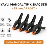 Mikasso 35 mm Yaylı Mandal Tip Kıskaç Işkence Seti – Plastik Gövdeli Güçlü Tutucu Mandal (4 Parça)