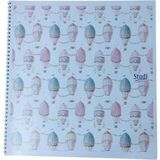 Mikasso 35*50CM 25 Yaprak Spiralli Resim Defteri 2 Adet Karton Spiralli Çizgisiz Orta Boy Çok Renkli Resim D