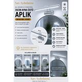 Mikasso 35CM Krom Kasa LED Tablo ve Ayna Üstü Aplik Beyaz Işık Modern Duvar Aydınlatma Metal Beyaz - Çok Renkli