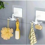Mikasso 360° Dönen Çok Amaçlı Yapışkanlı Beyaz Banyo & Mutfak Askısı – Organizer, Bardak ve Takı Askılığı Pl