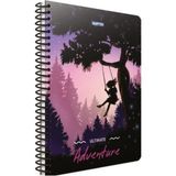 Mikasso 3843 Adventure Spiralli Karton Kapak A4 80 Yp Çizgili Defter Sert Spiralli Noktalı Orta Boy Gri Kons - Çok Renkli
